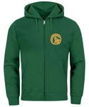 Neverless Sweatjacke Zip Hoodie Herren Print Outdoor Logo Dunkelgrün/Grün