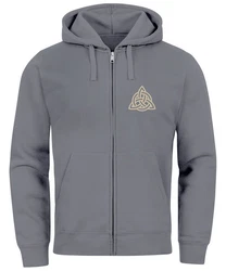Neverless Sweatjacke Zip Hoodie Herren mit Kapuze Logo Wikinger Hellgrau/Grau/Dunkelgrau