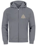 Neverless Sweatjacke Zip Hoodie Herren mit Kapuze Logo Wikinger Hellgrau/Grau/Dunkelgrau