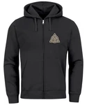 Neverless Sweatjacke Zip Hoodie Herren mit Kapuze Logo Wikinger Schwarz/Dunkelgrau