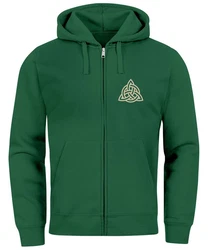 Neverless Sweatjacke Zip Hoodie Herren mit Kapuze Logo Wikinger Grün/Dunkelgrün