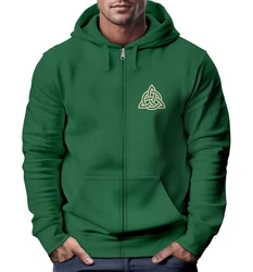 Neverless Sweatjacke Zip Hoodie Herren mit Kapuze Logo Wikinger Grün/Dunkelgrün