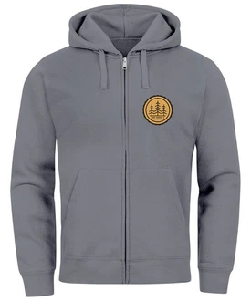 Neverless Sweatjacke Zip Hoodie Herren Outdoor Motiv Hellgrau/Grau/Dunkelgrau
