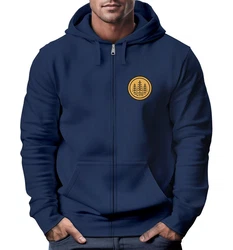 Neverless Sweatjacke Zip Hoodie Herren Outdoor Motiv Dunkelblau/Blau