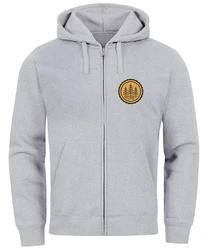 Neverless Sweatjacke Zip Hoodie Herren Outdoor Motiv Hellgrau/Grau/Silber