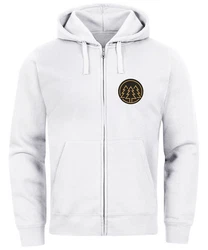 Neverless Herren Sweatjacke mit Kapuze Logo Weiß/Hellgrau/Silber/Grau
