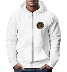 Neverless Herren Sweatjacke mit Kapuze Logo Weiß/Hellgrau/Silber/Grau
