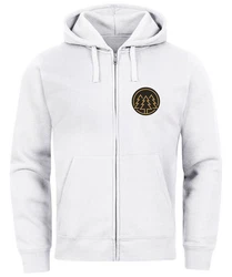 Neverless Herren Sweatjacke mit Kapuze Logo Weiß/Hellgrau/Silber/Grau