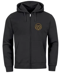 Neverless Herren Sweatjacke mit Kapuze Logo Schwarz/Dunkelgrau/Hellgrau
