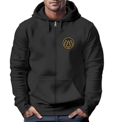 Neverless Herren Sweatjacke mit Kapuze Logo Schwarz/Dunkelgrau/Hellgrau