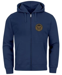 Neverless Herren Sweatjacke mit Kapuze Logo Blau/Dunkelblau/Hellblau