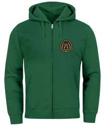 Neverless Herren Sweatjacke mit Kapuze Logo Dunkelgrün/Grün