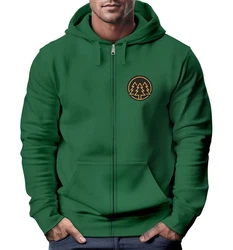 Neverless Herren Sweatjacke mit Kapuze Logo Dunkelgrün/Grün