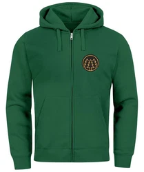 Neverless Herren Sweatjacke mit Kapuze Logo Dunkelgrün/Grün