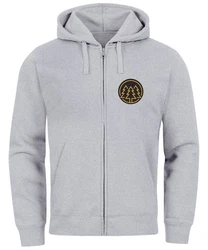 Neverless Herren Sweatjacke mit Kapuze Logo Hellgrau/Grau/Silber