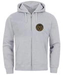 Neverless Herren Sweatjacke mit Kapuze Logo Hellgrau/Grau/Silber