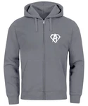 Neverless Herren Sweatjacke Zip Hoodie Alpha Logo Grau/Hellgrau/Dunkelgrau
