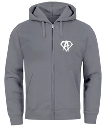 Sweatjacke Zip Hoodie Herren Sweatjacke mit Kapuze Alpha Logo Print Aufdruck