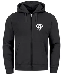 Neverless Herren Sweatjacke Zip Hoodie Alpha Logo Schwarz/Dunkelgrau/Rosa/Grau