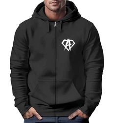 Neverless Herren Sweatjacke Zip Hoodie Alpha Logo Schwarz/Dunkelgrau/Rosa/Grau