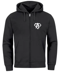 Neverless Herren Sweatjacke Zip Hoodie Alpha Logo Schwarz/Dunkelgrau/Rosa/Grau