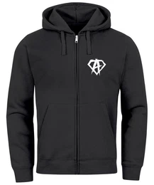 Sweatjacke Zip Hoodie Herren Sweatjacke mit Kapuze Alpha Logo Print Aufdruck