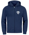Neverless Herren Sweatjacke Zip Hoodie Alpha Logo Dunkelblau/Blau