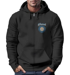 Neverless Herren Sweatjacke mit Kapuze Zip Hoodie Print Schwarz/Blau/Dunkelblau/Dunkelgrau