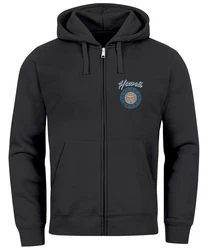 Neverless Herren Sweatjacke mit Kapuze Zip Hoodie Print Schwarz/Blau/Dunkelblau/Dunkelgrau