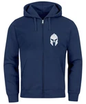 Neverless Herren Sweatjacke Kapuze Zip Hoodie mit Print Aufdruck Sparta Helm Blau/Dunkelblau/Hellblau