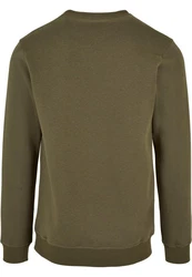 Urban Classics Herren Basic Terry Crew Sweatshirt Dunkelgrün/Khaki