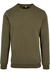 Urban Classics Herren Basic Terry Crew Sweatshirt Dunkelgrün/Khaki