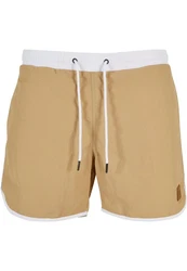 URBAN CLASSICS Badeshorts Retro Swimshorts Beige/Khaki/Braun