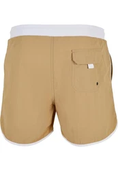 URBAN CLASSICS Badeshorts Retro Swimshorts Beige/Khaki/Braun
