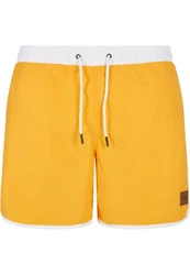 URBAN CLASSICS Badeshorts Retro Swimshorts Gelb/Braun/Orange