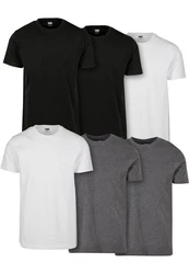 URBAN CLASSICS Basic Tee (1-tlg) Dunkelgrau/Grau/Schwarz/Weiß/Hellgrau