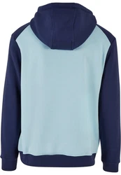URBAN CLASSICS Rundhalspullover Urban Classics 2-Tone Fake Raglan Hoody Blau/Hellblau/Grau