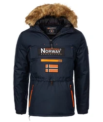 Geographical Norway Winterjacke Anorak Herren Dunkelblau/Hellblau