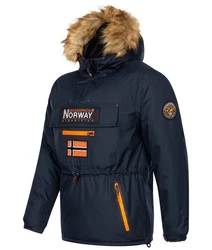 Geographical Norway Winterjacke Anorak Herren Dunkelblau/Hellblau