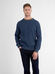 LERROS Strickpullover Fishermanstyle Dunkelblau