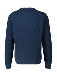 LERROS Strickpullover Fishermanstyle Dunkelblau