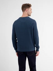 LERROS Strickpullover Fishermanstyle Dunkelblau