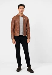 RICANO Lederjacke Carlo Braun/Beige