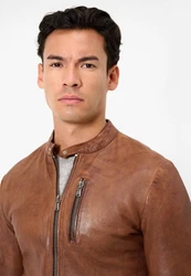RICANO Lederjacke Carlo Braun/Beige