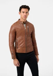 Lederjacke Carlo Hochwertiges Lamm-Nappa / Lamm-Nubuk Leder