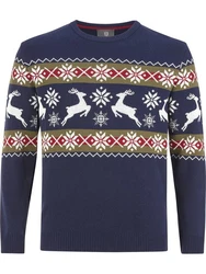 Jan Vanderstorm Strickpullover TORE Dunkelblau/Mischfarben