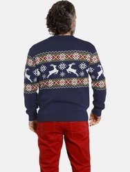Jan Vanderstorm Strickpullover TORE Dunkelblau/Mischfarben