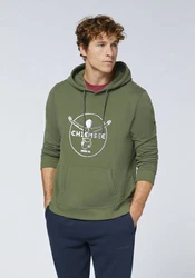 Chiemsee Kapuzensweatshirt Hoodie mit Jumper-Motiv (1) Dunkelgrün/Grün