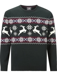 Jan Vanderstorm Strickpullover TORE Dunkelgrün/Grün/Schwarz