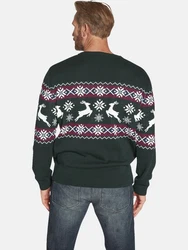 Jan Vanderstorm Strickpullover TORE Dunkelgrün/Grün/Schwarz